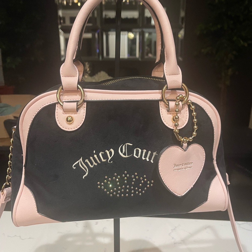 Juicy Couture Black and Pink Satchel